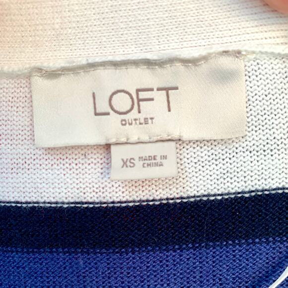 LOFT Striped Open Front Cardigan Size XS - Picture 7 of 7